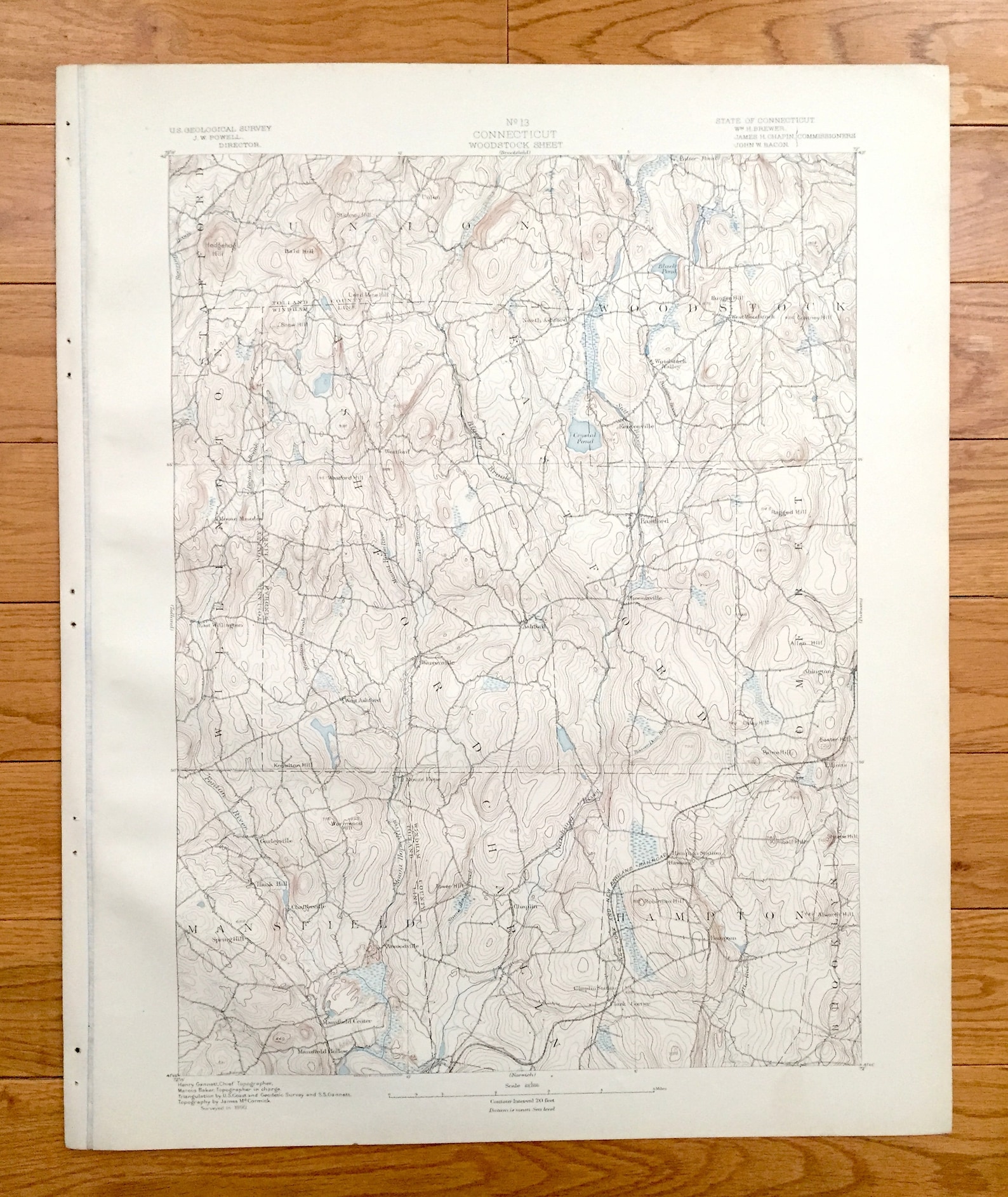 Antique Woodstock Connecticut 1893 US Geological Survey Etsy