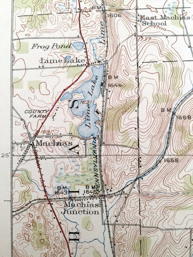 Antique Franklinville New York 1924 US Geological Survey Etsy