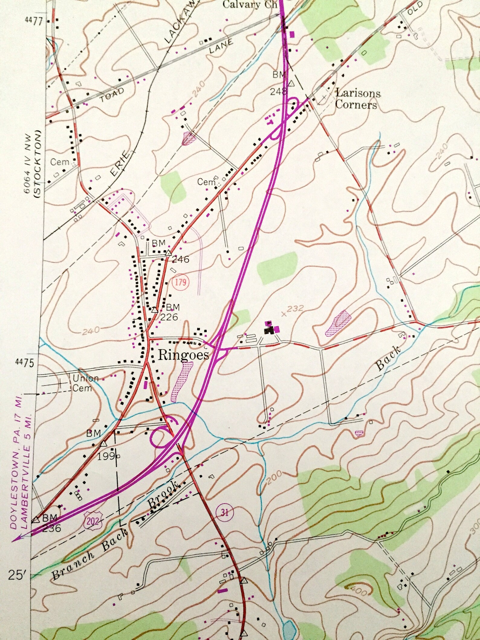 Antique Hopewell New Jersey 1954 US Geological Survey Etsy