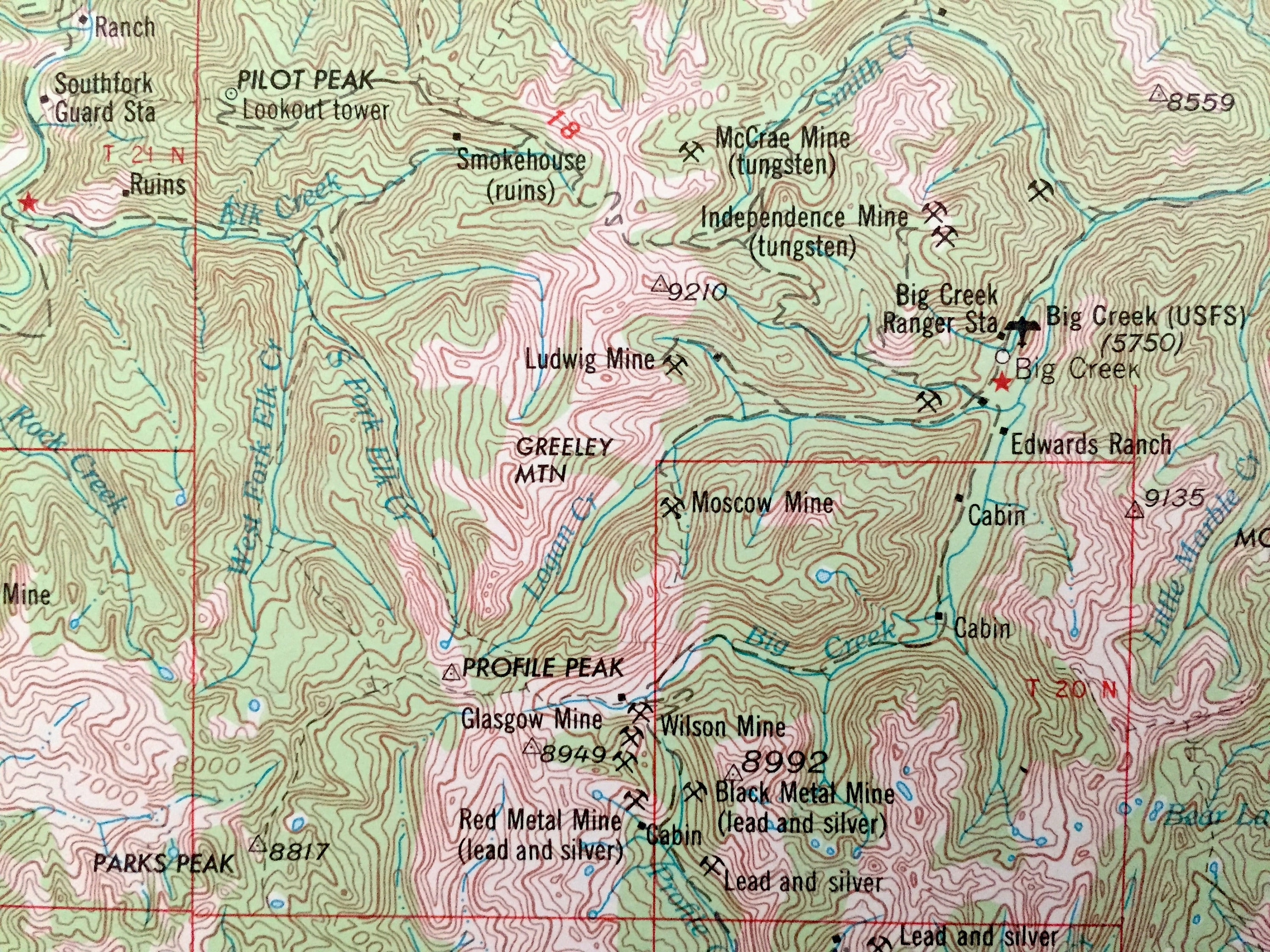 Antique Elk City Map 1956