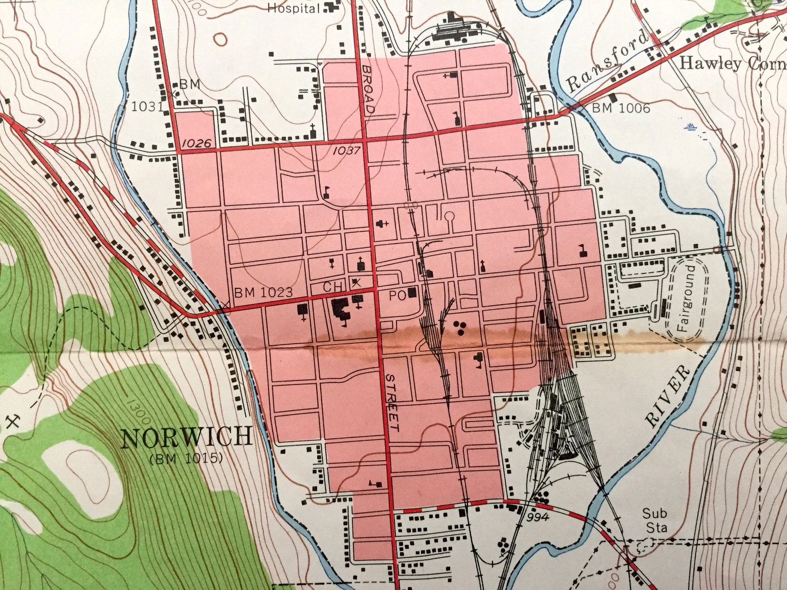 Antique Norwich New York 1943 US Geological Survey Etsy India