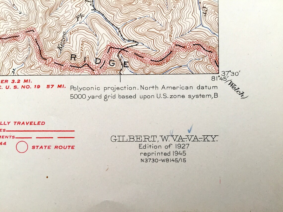 Antique Gilbert West Virginia 1927 US Geological Survey Etsy