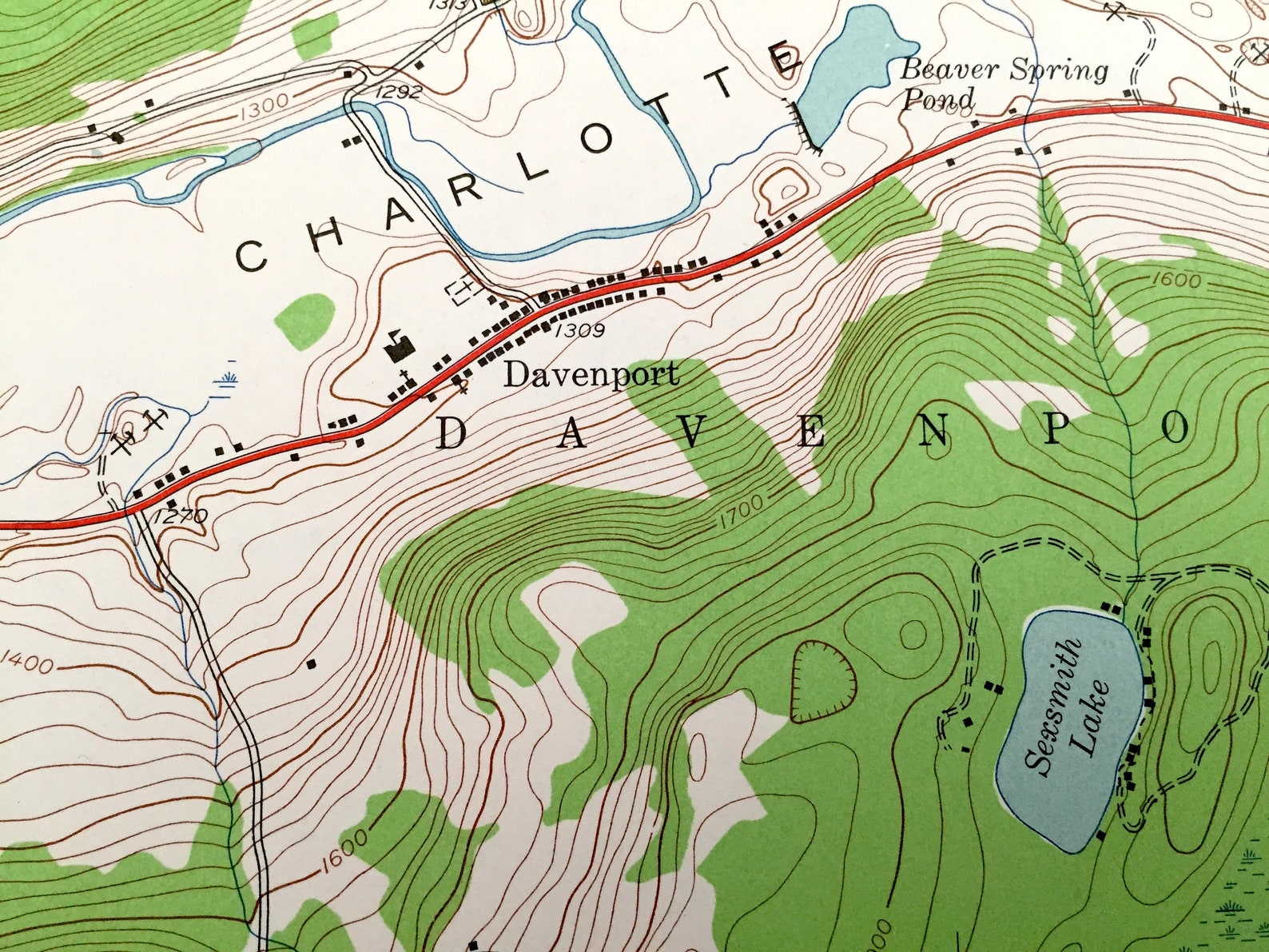 Antique Davenport New York 1943 US Geological Survey Etsy