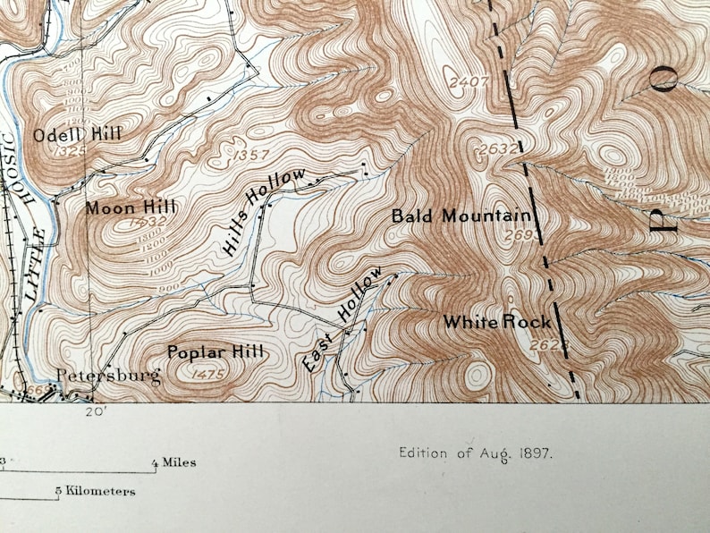 Antique Hoosick Falls New York 1897 US Geological Survey Etsy