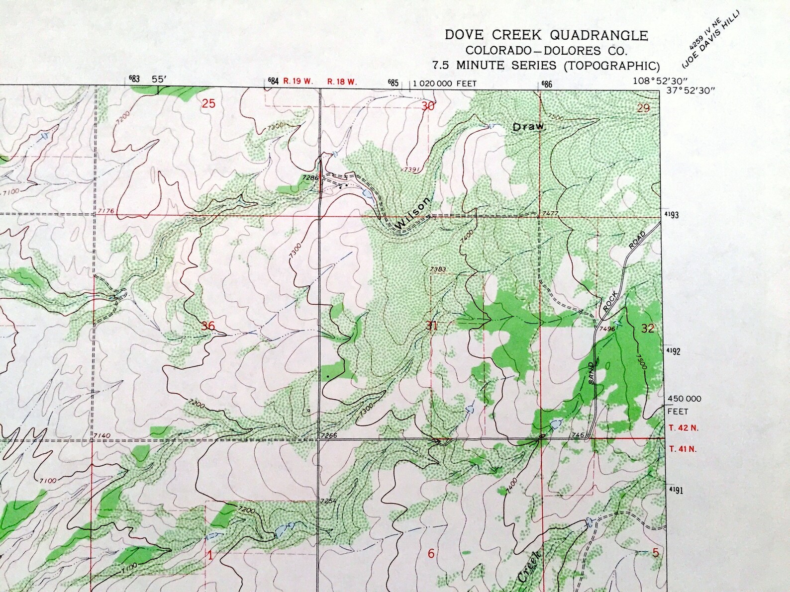 Antique Dove Creek Colorado 1964 US Geological Survey Etsy