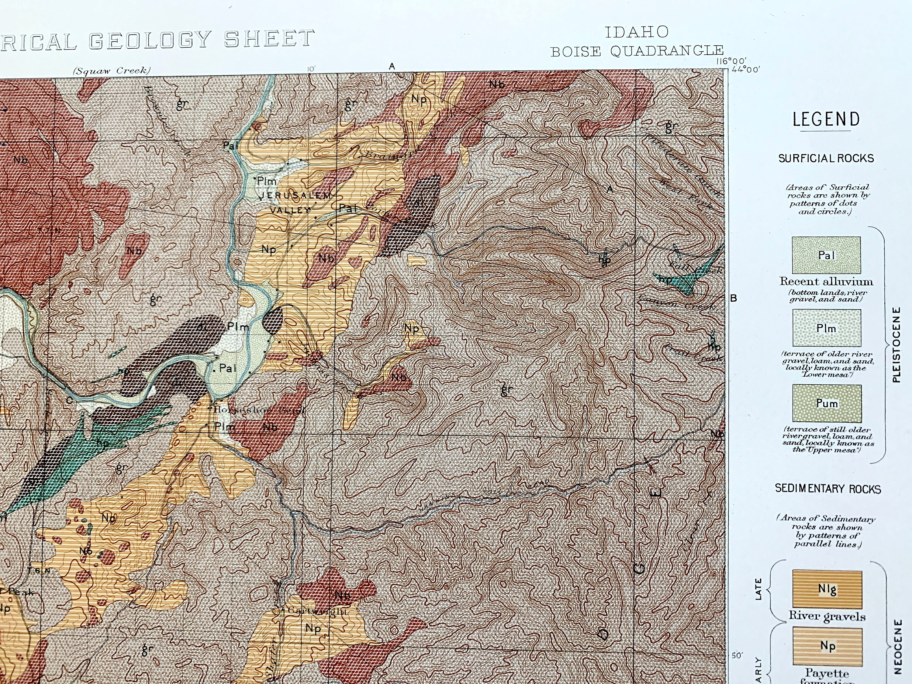 【予約】 1898 Idaho Boise, Antique US Topographic Survey Geological ピンズ・ピンバッジ・缶バッジ