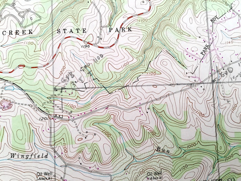 Antique Burgettstown Pennsylvania 1954 US Geological Survey Etsy