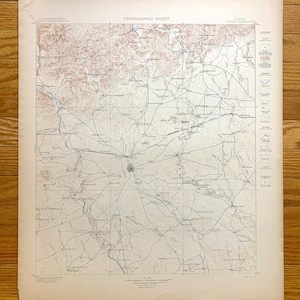 Carte topographique antique Uvalde, Texas 1900 US Geological Survey - Comté d'Uvalde, comté de Zavalla, rivière Nueces, Chatfield, Concan, TX