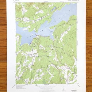 Antike Ashokan, New York 1942 US Geologische Untersuchung Topographische Karte - Ulster County, Stausee, Shokan, Hurley, Marbletown, Olive, Lapla NY