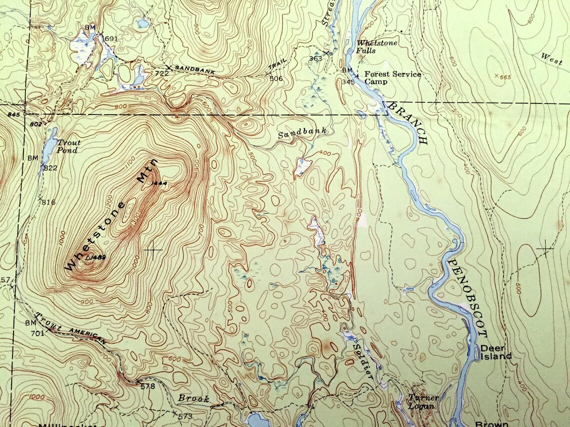 Antique Stacyville Maine 1953 US Geological Survey Etsy