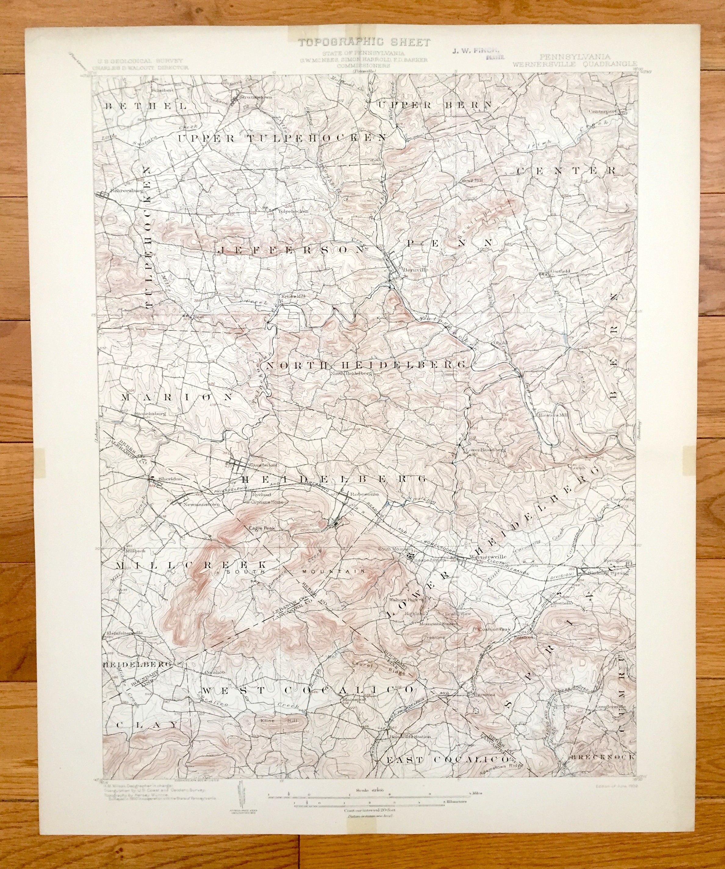 Antique Wernersville Pennsylvania 1902 US Geological Survey Etsy