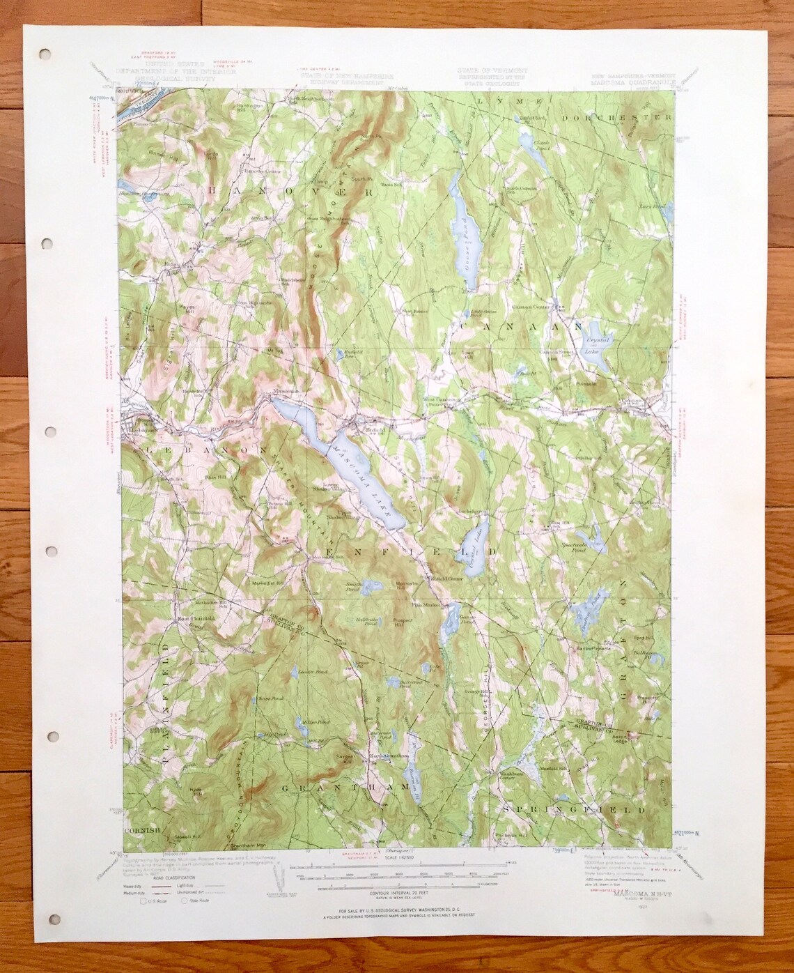 Antique New Hampshire 1927 US Geological Survey Etsy