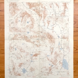 Antike Avawatz Mountains, Kalifornien 1933 US Geological Survey Topographische Karte – Mono, San Bernardino County, Soda Lake, Solarparks, CA