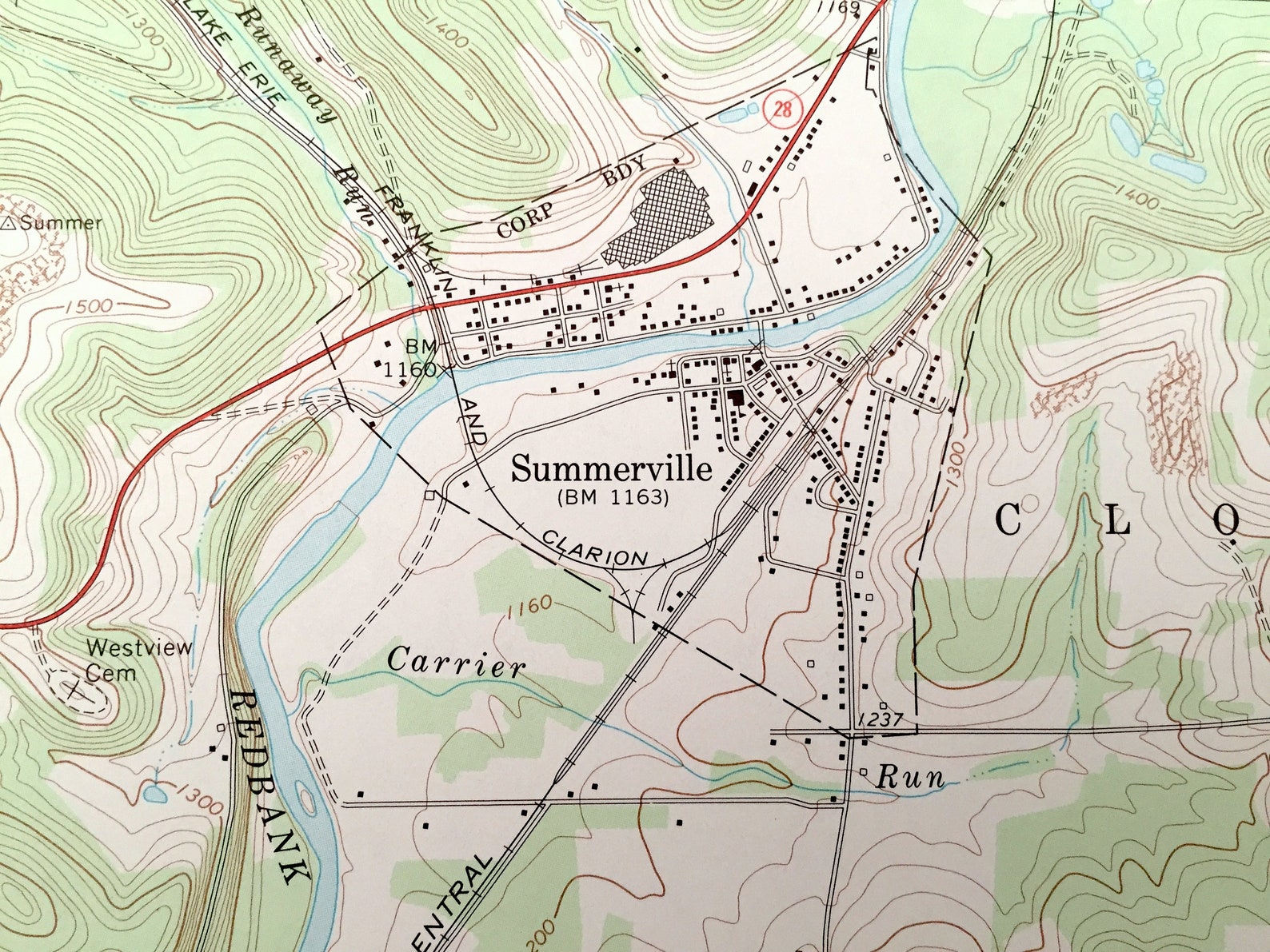 Antique Summerville Pennsylvania 1969 US Geological Survey Etsy