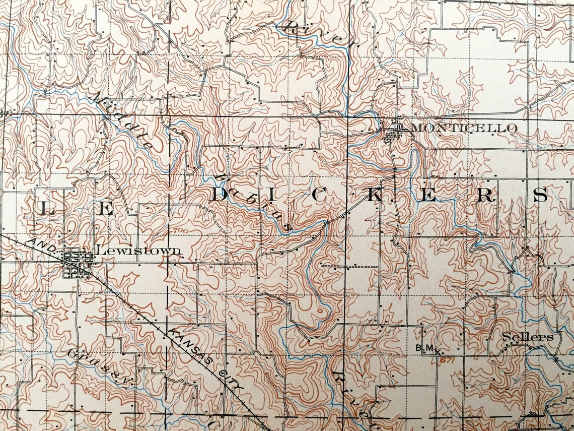 Antique Kahoka Missouri 1903 US Geological Survey Topographic Etsy