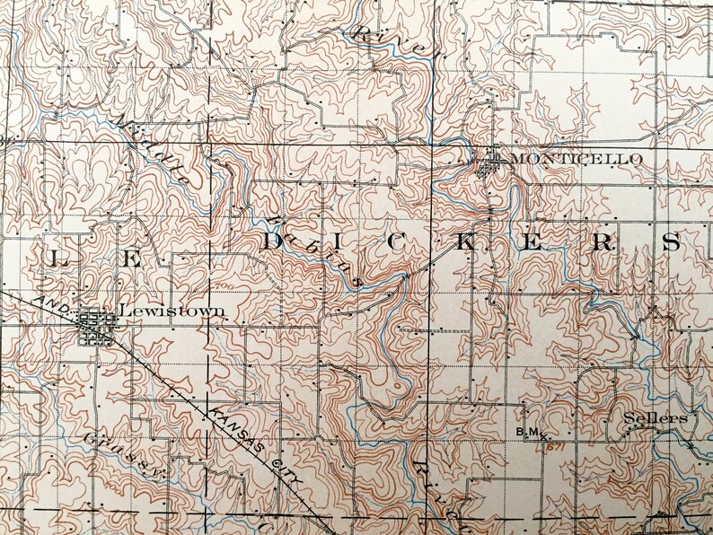 Antique Kahoka Missouri 1903 US Geological Survey Topographic Etsy