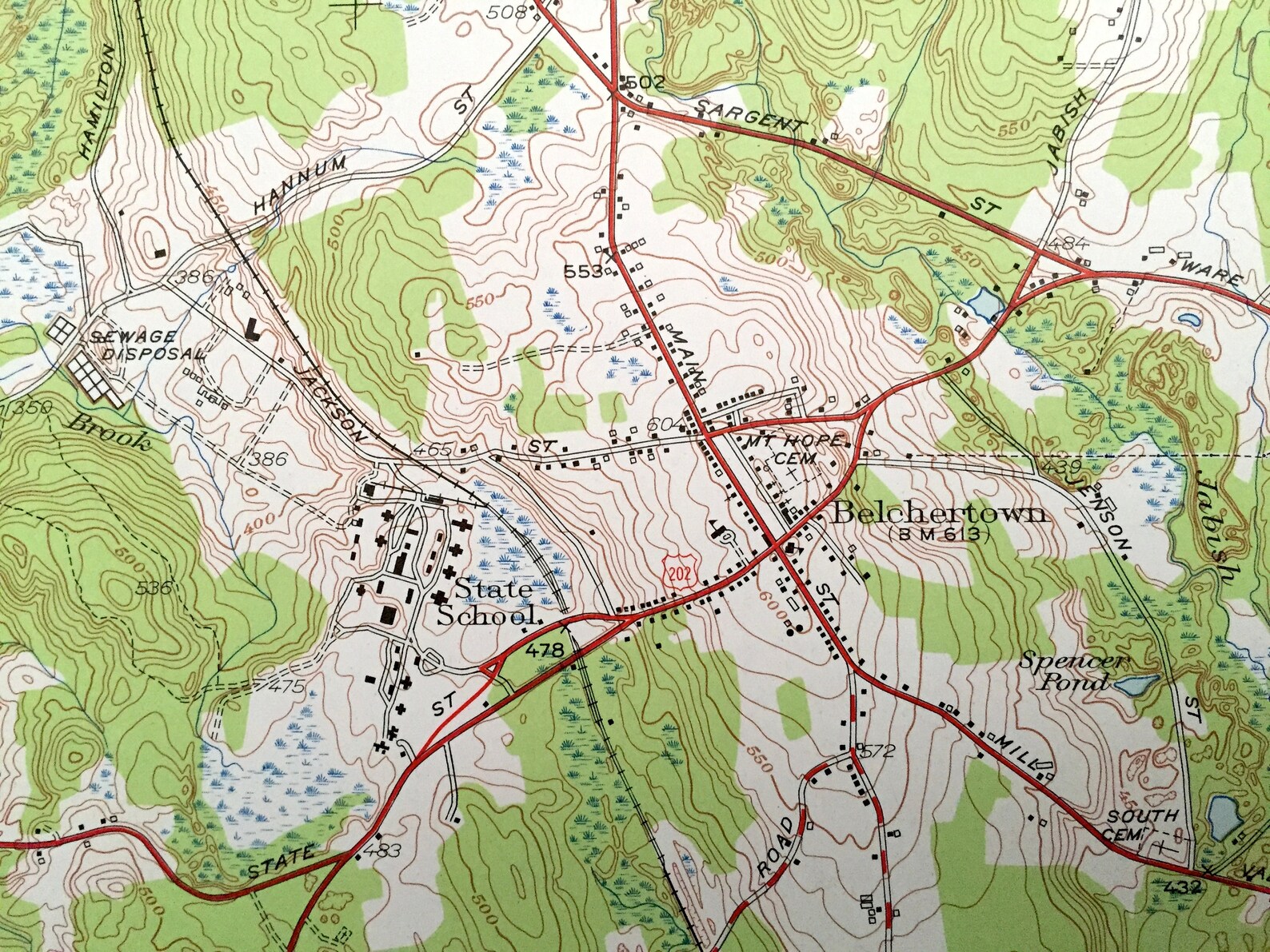 Antique Belchertown Massachusetts 1949 US Geological Survey Etsy