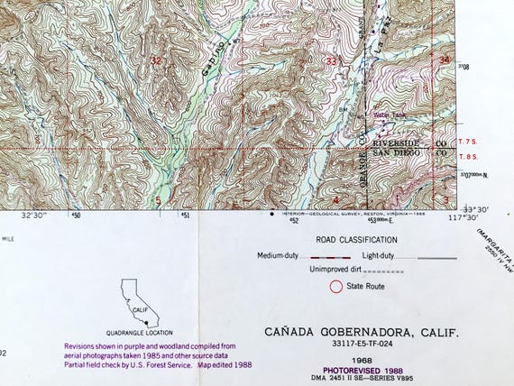 アンティークカナダ カリフォルニア州ゴベルナドーラ 1968年 米国地質