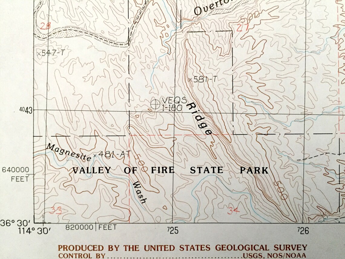 Antique Overton Nevada 1983 US Geological Survey Topographic Etsy