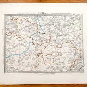Antieke 1845 India kaart van SDUK Atlas – Palmyras, Odisha, Sumbulpoor, Allahabad, Golf van Bengalen, Goondwana, Maundee, Bahar, Berar, Oontaree