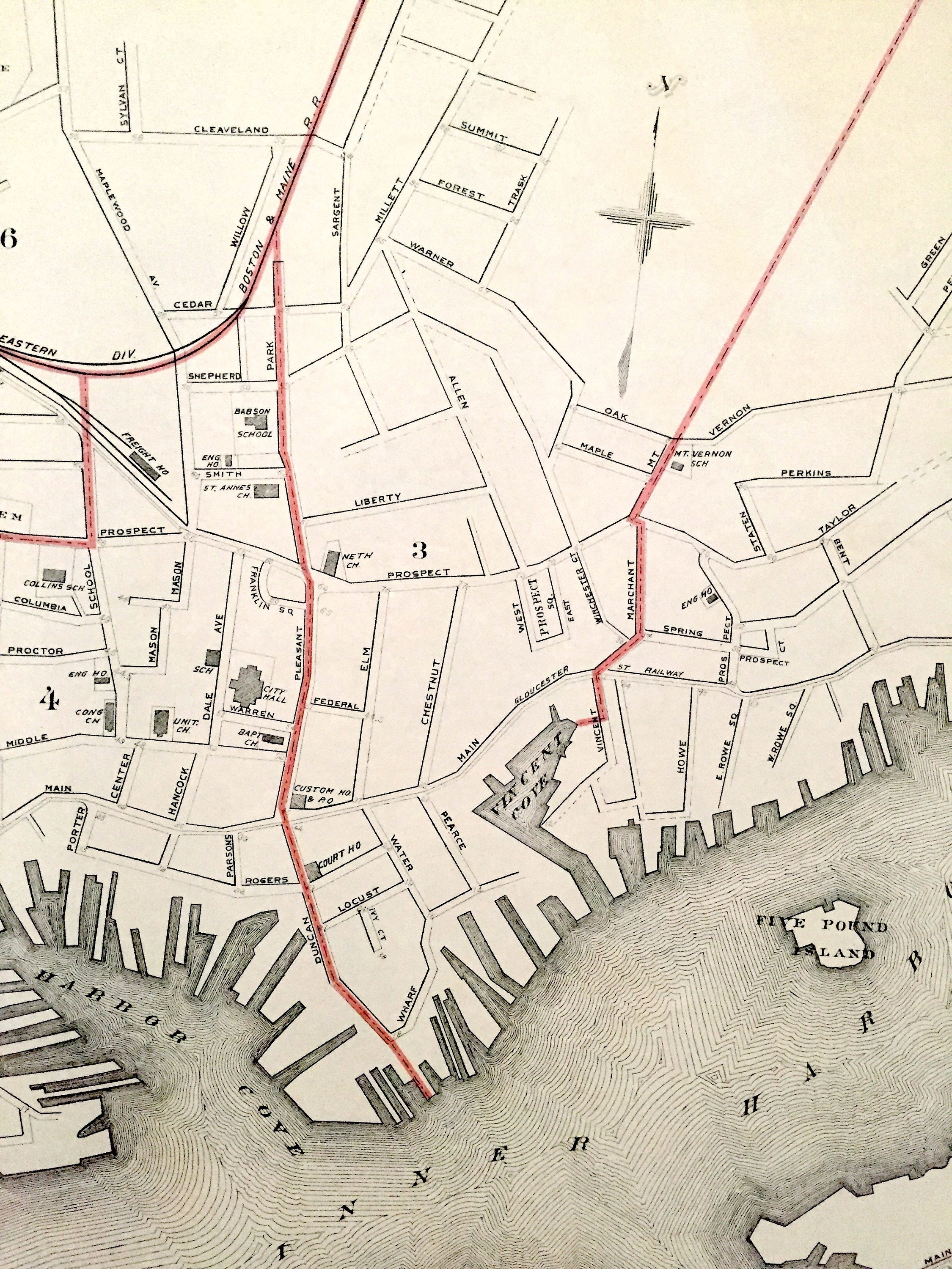 Antique 1891 Gloucester Massachusetts Street Map From George - Etsy UK