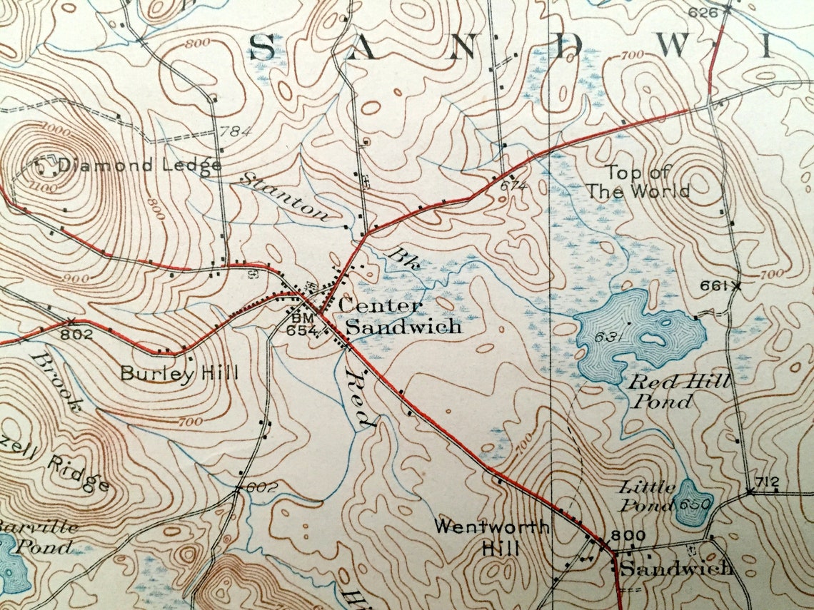 Antique Sandwich New Hampshire 1931 US Geological Survey Etsy