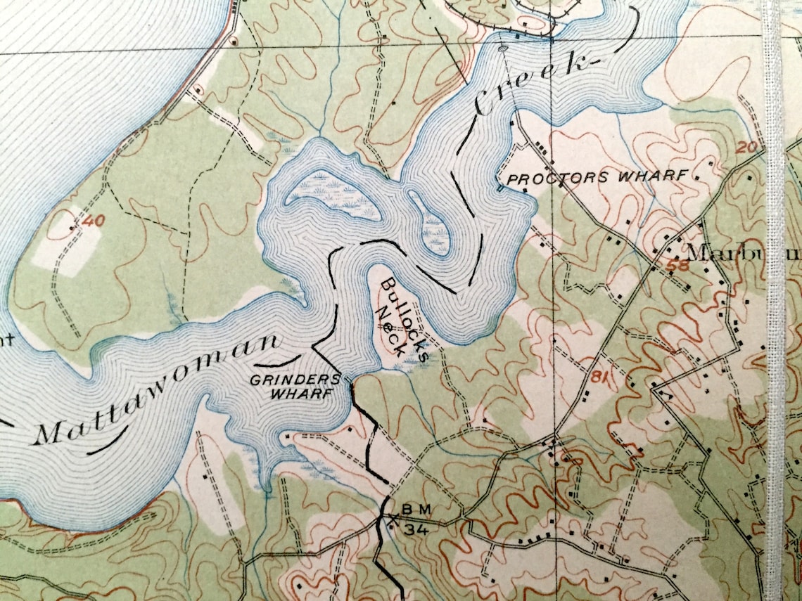 Antique Indian Head Maryland 1913 US Geological Survey Map Etsy