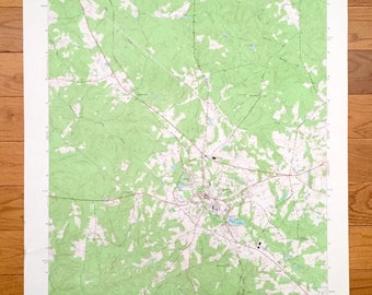 Antique Edgefield, South Carolina 1962 US Geological Survey Topographic Map – Edgefield County, Parkhill, Huets Crossroads, SC