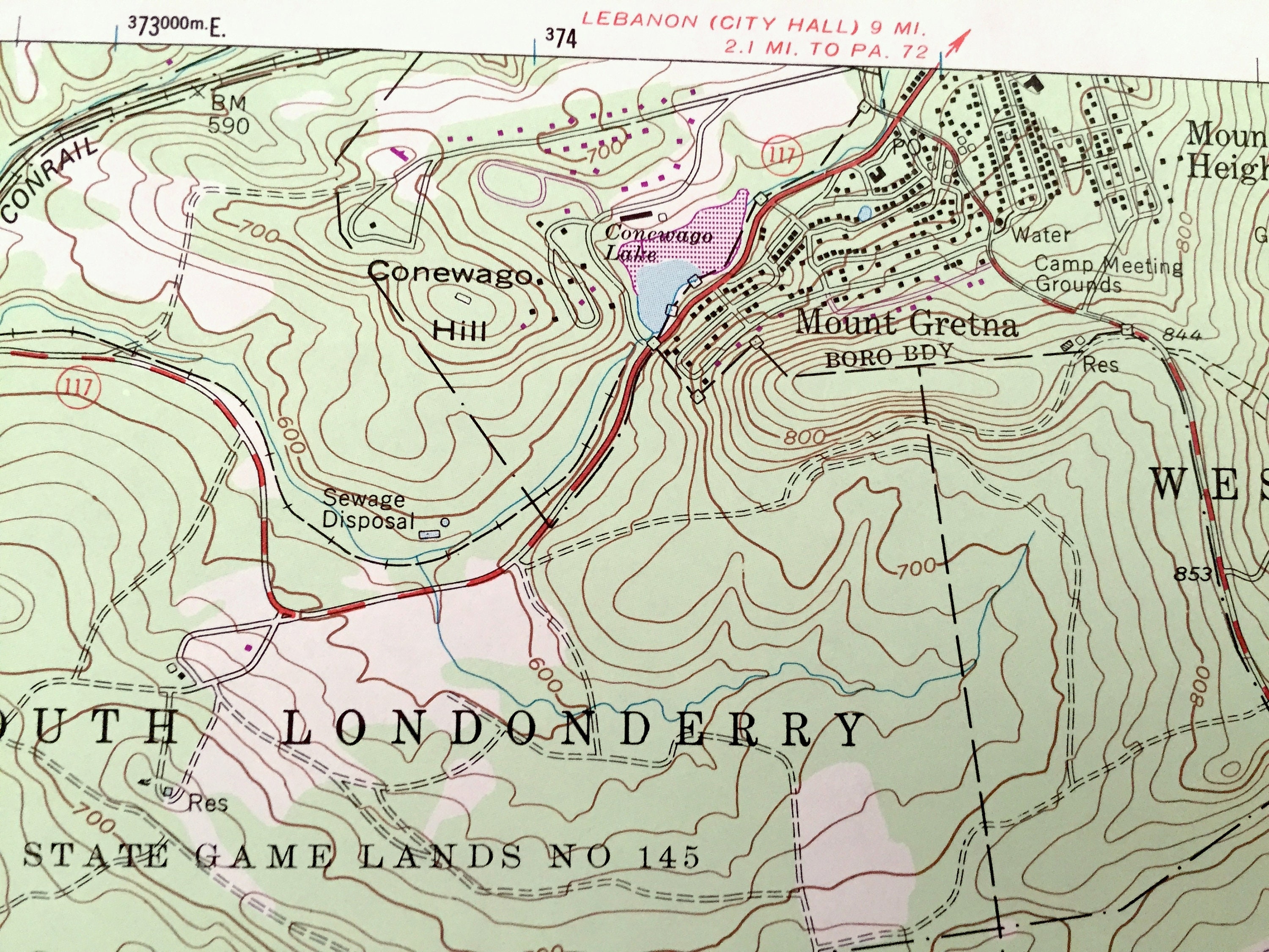 Antique Manheim Pennsylvania 1955 US Geological Survey Etsy UK