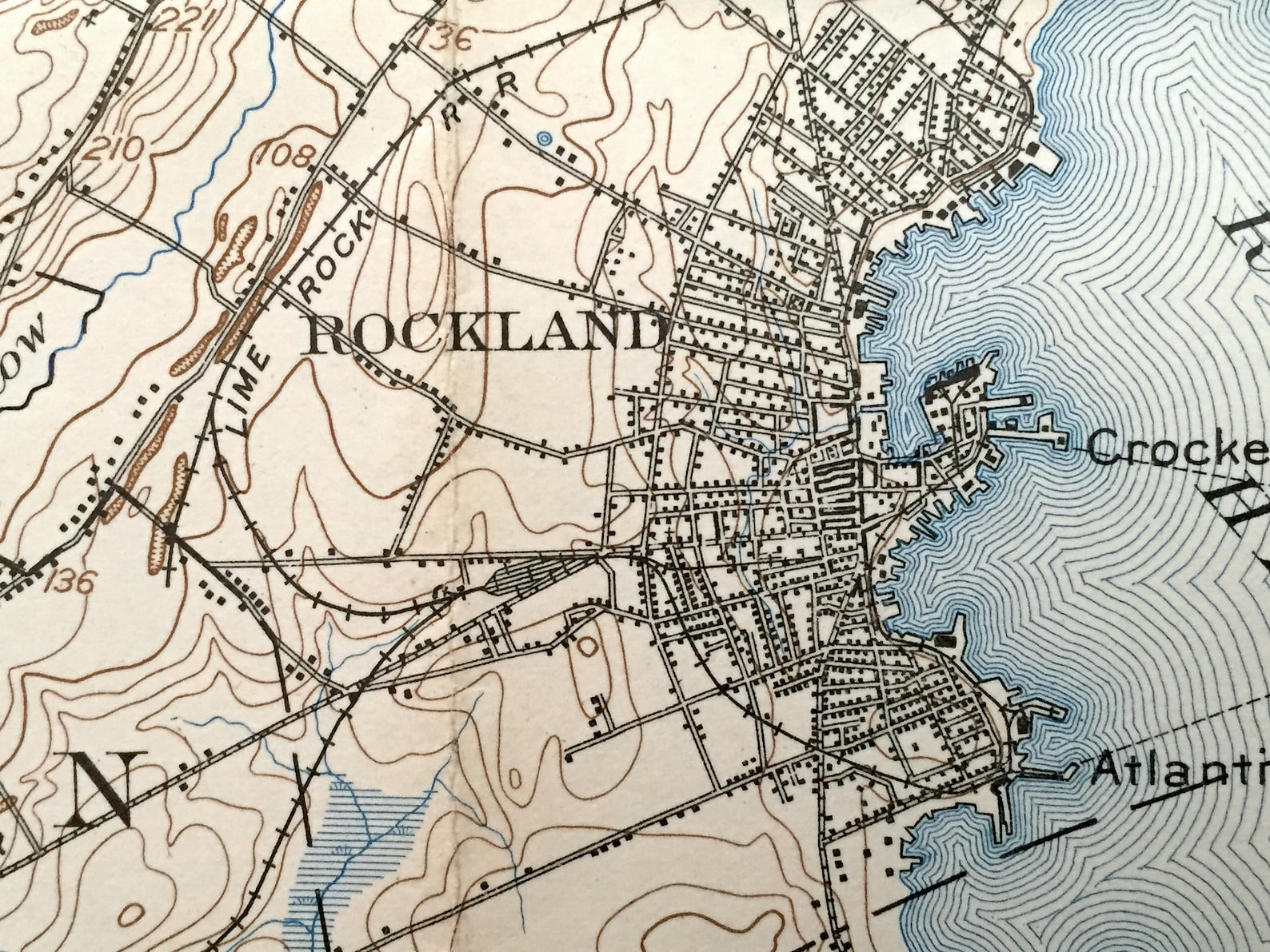 Antique Rockland Maine 1906 US Geological Survey Topographic Etsy