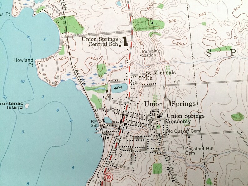 Antique Union Springs New York 1955 US Geological Survey Etsy UK