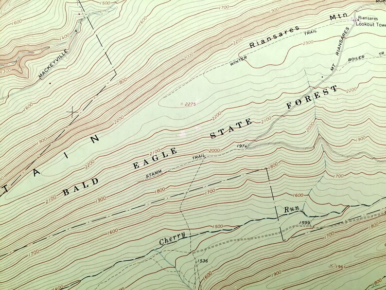 Antique Mill Hall Pennsylvania 1965 US Geological Survey Etsy