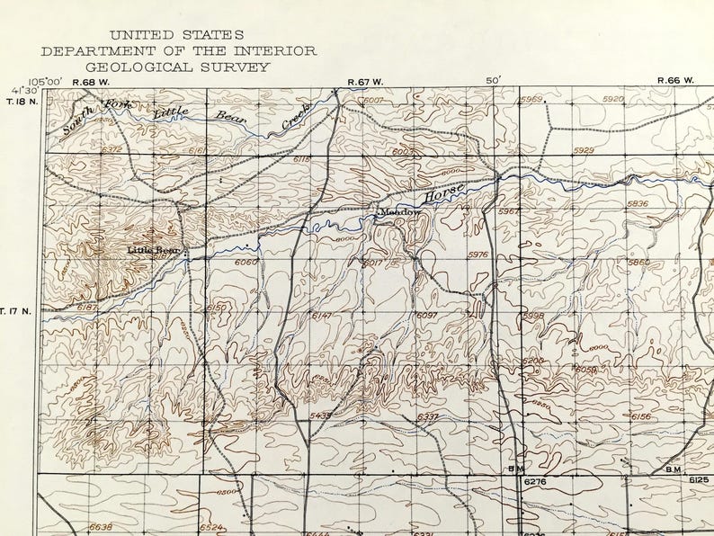 Antique Cheyenne, Wyoming 1914 US Geological Survey Topographic Map ...