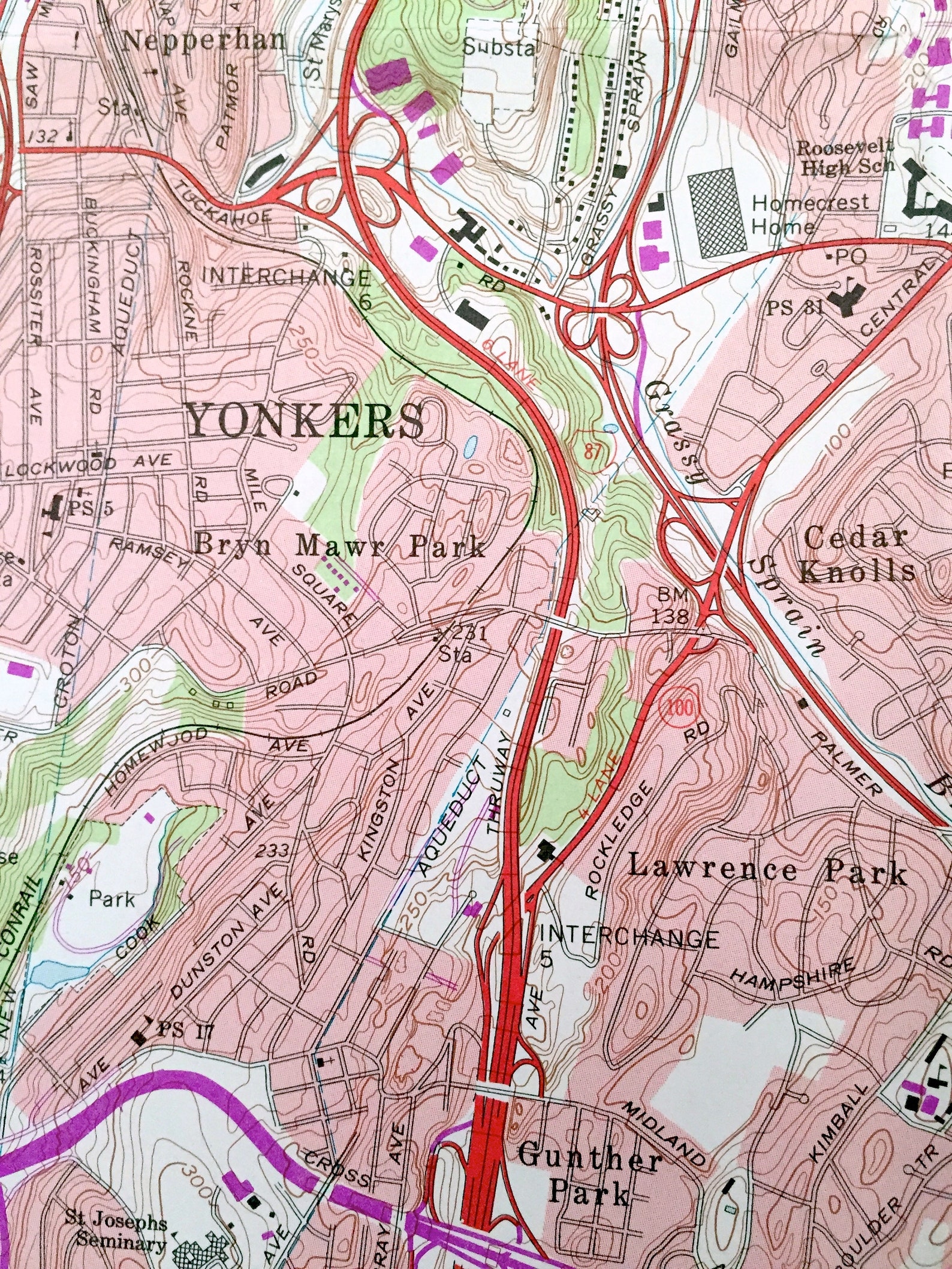 Antique Mount Vernon New York 1966 US Geological Survey Etsy