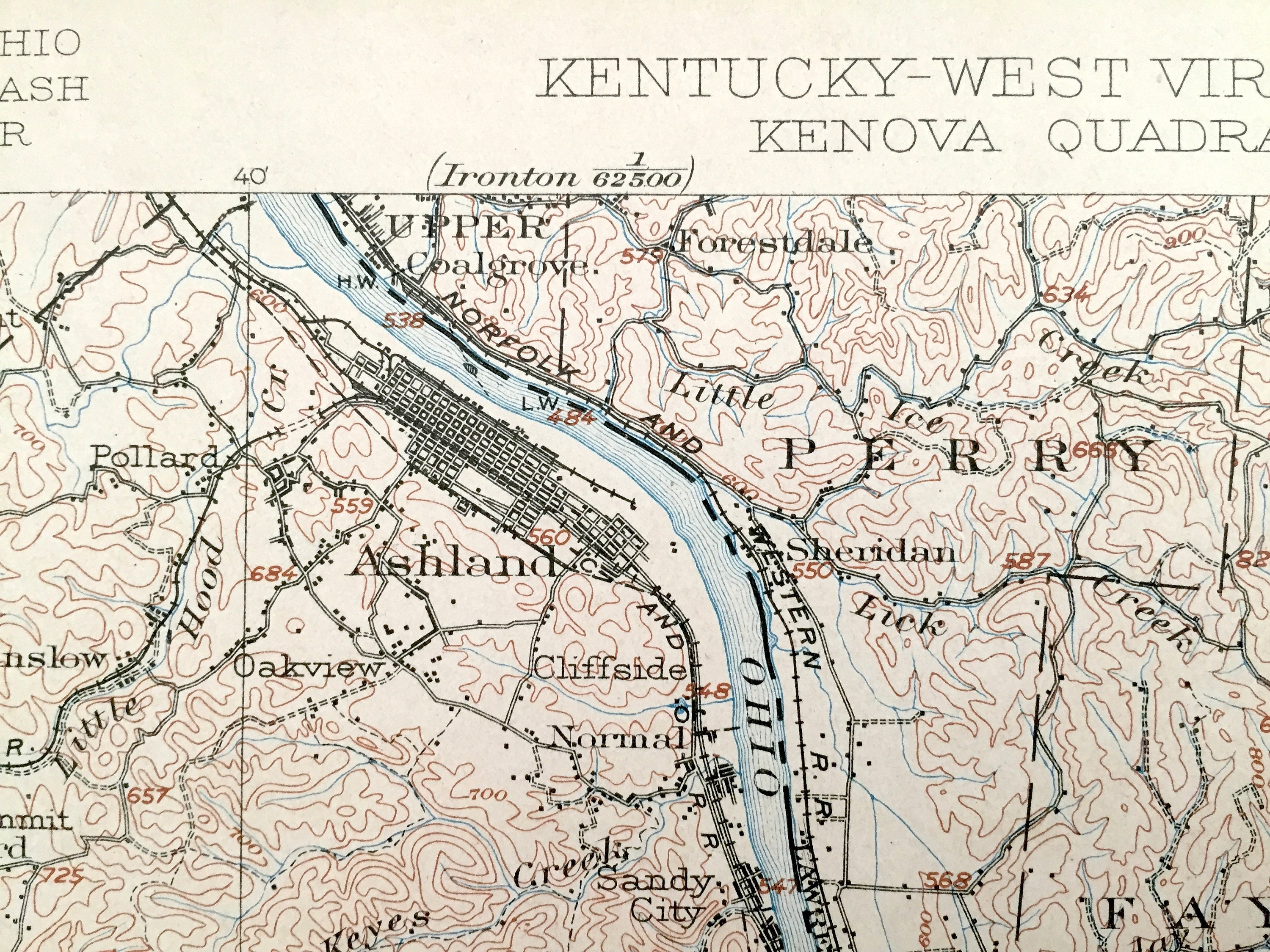 Antique Kenova West Virginia 1903 US Geological Survey Etsy