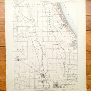 Antike Highwood, Illinois 1900 US Geological Survey topographische Karte - Chicago, Highland Park, Deerfield, Glencoe, Des Plaines, Wheeling IL