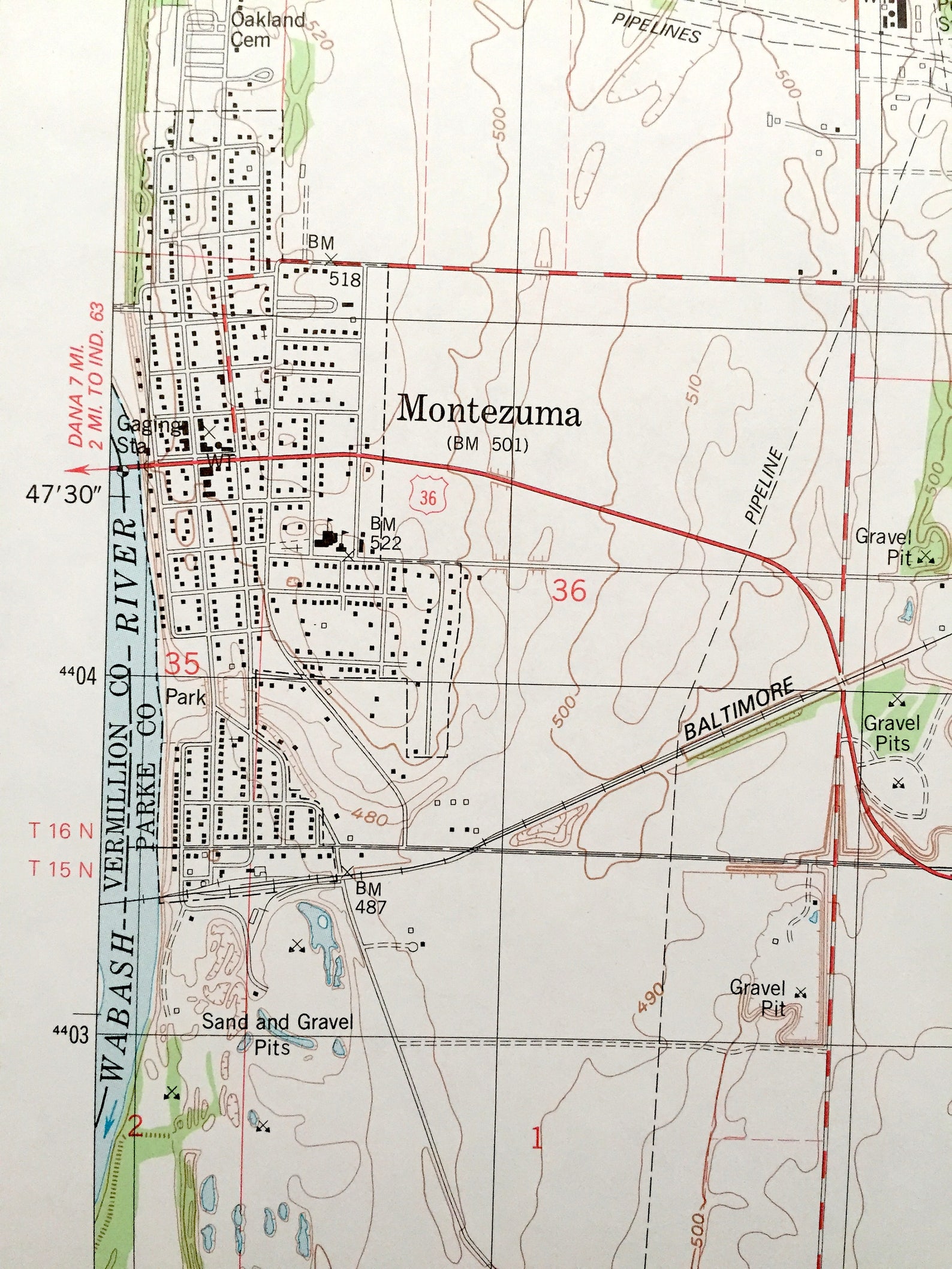 Antique Montezuma Indiana 1978 US Geological Survey Etsy