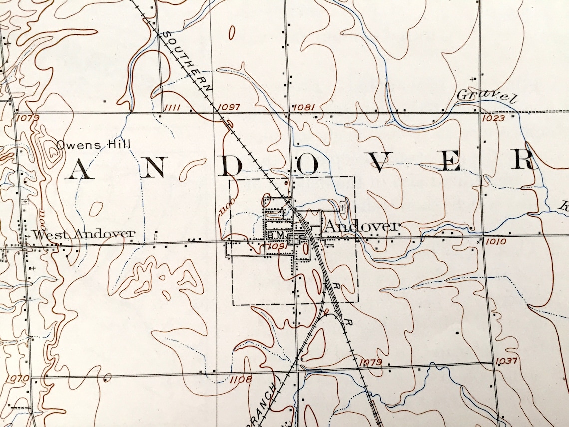 Antique Andover Ohio 1907 US Geological Survey Topographic Etsy