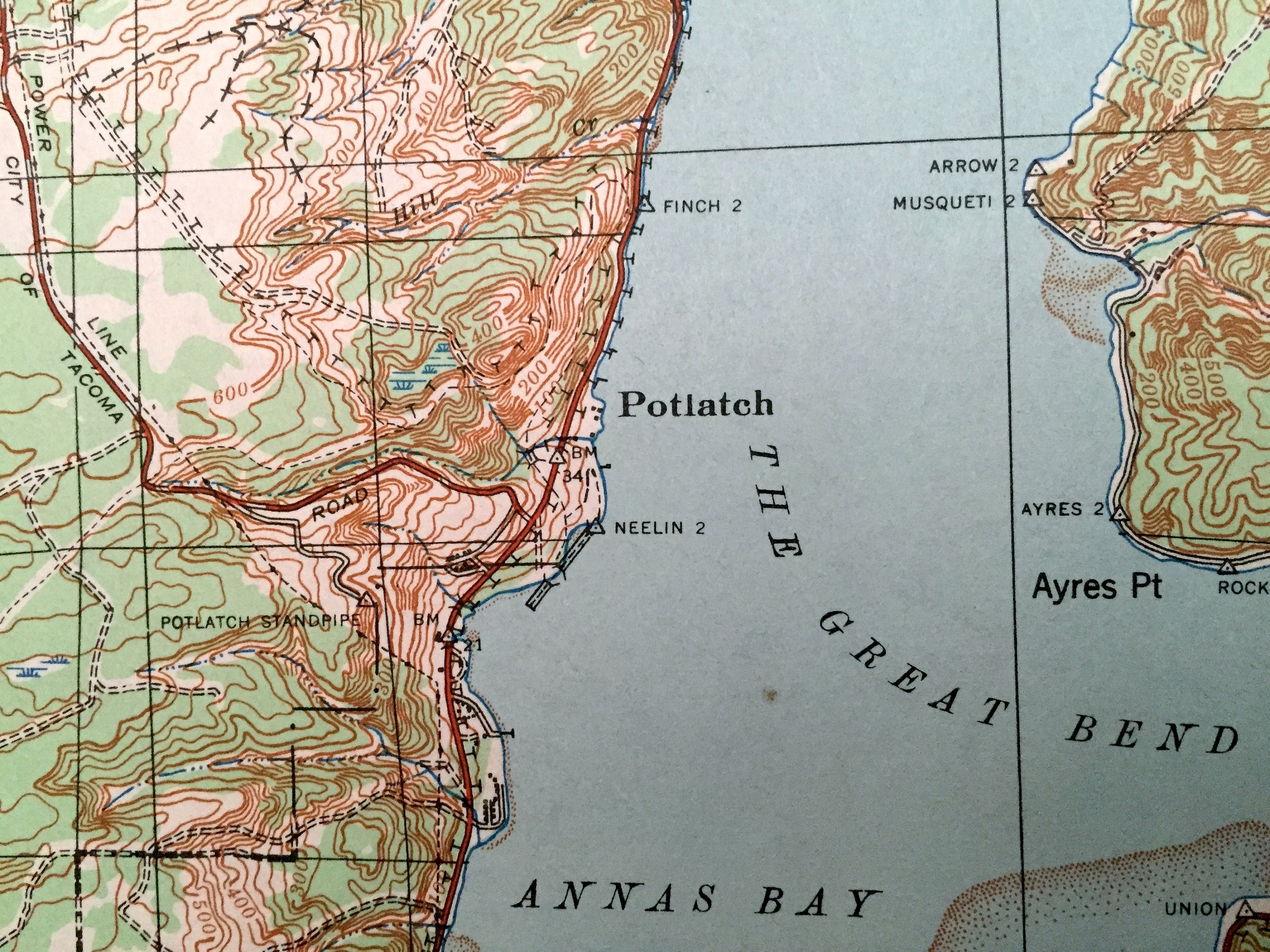 Antique Potlatch Washington 1941 US Geological Survey Etsy