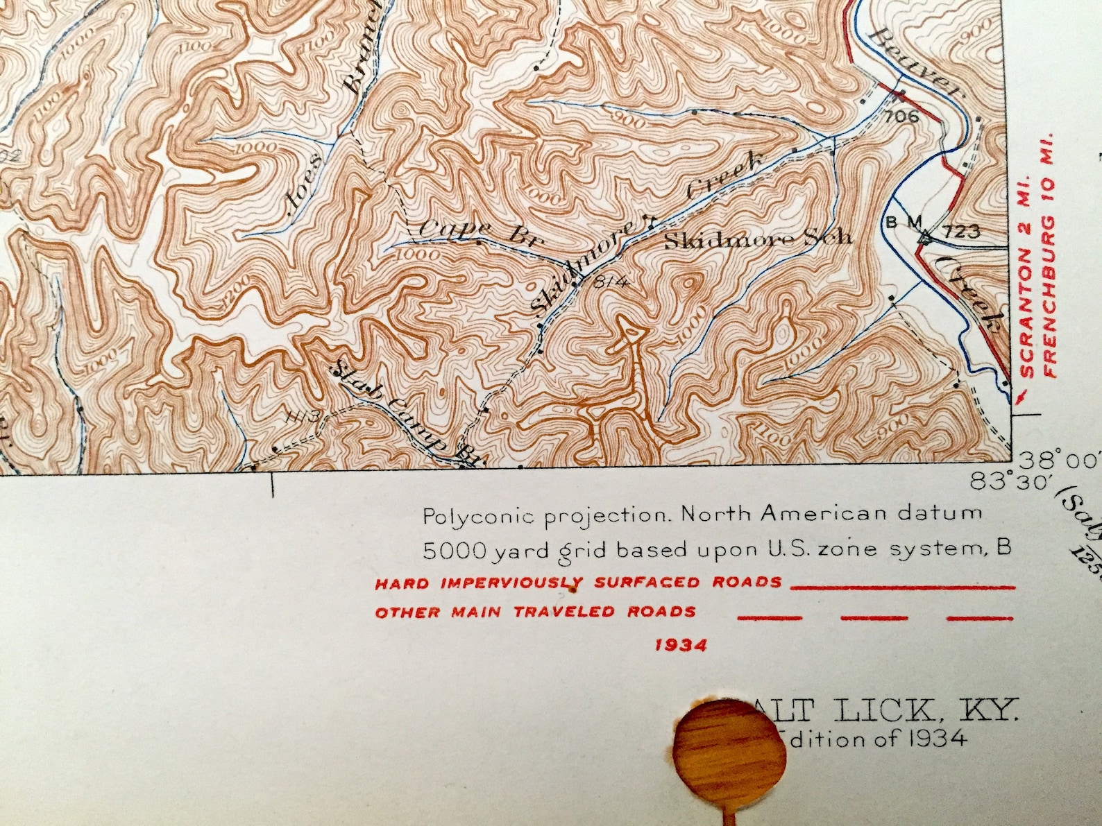 Antique Salt Lick Kentucky 1934 US Geological Survey Etsy
