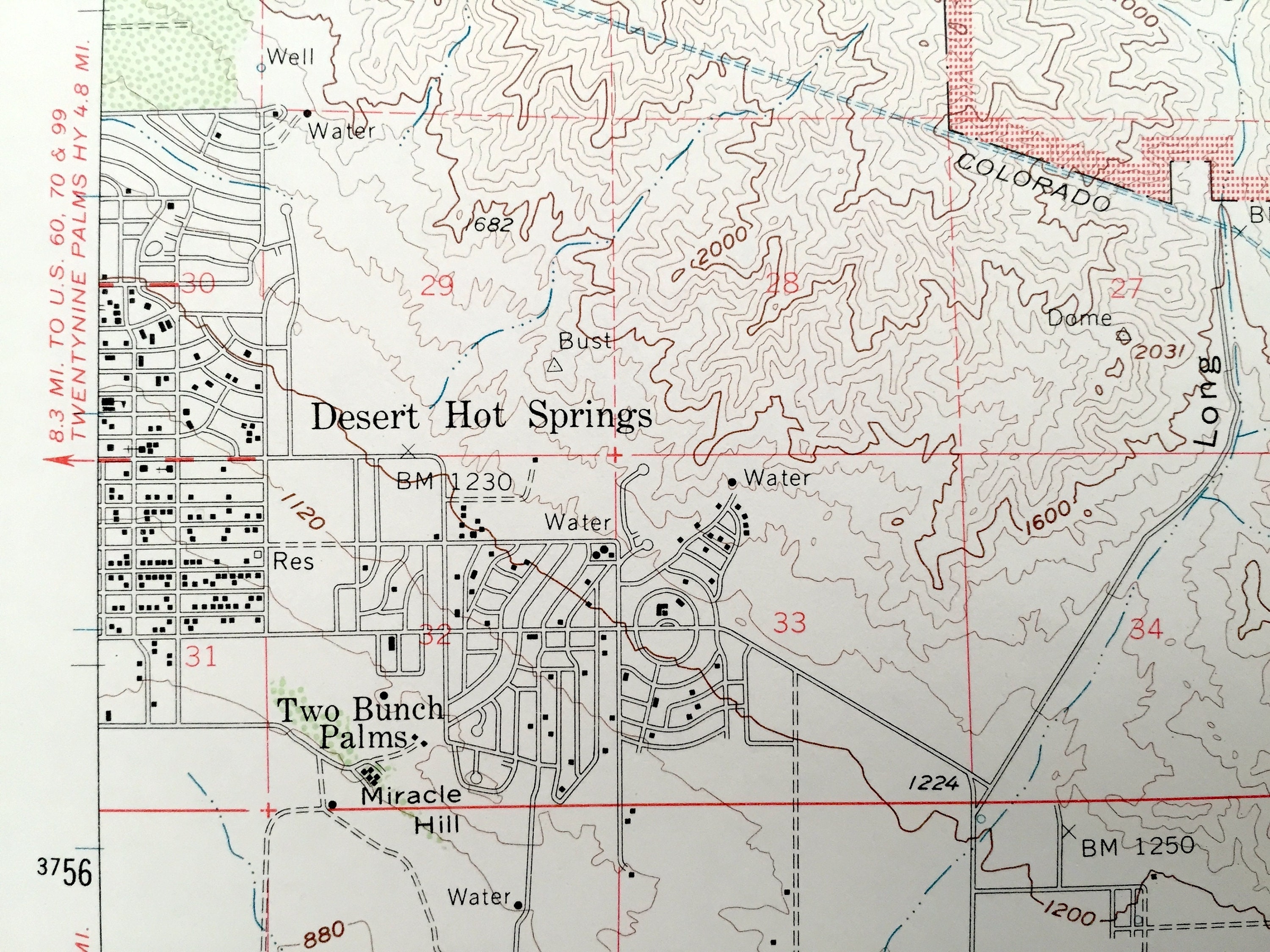 Antique Thousand Palms California 1958 US Geological Survey Etsy