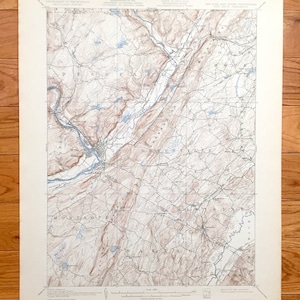 Antique Port Jervis, New York 1908 US Geological Survey Topographic Map – Matamoras, Orange, Sussex, Pike County, Neversink New Jersey NY NJ