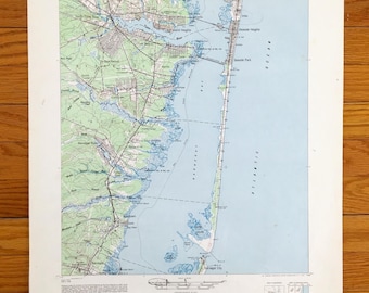 Antik topografisk karta från Toms River, New Jersey från 1969, amerikansk geologisk undersökning – Strand, östrand, Barnegat, Seaside Heights Park, Ocean Gate, NJ