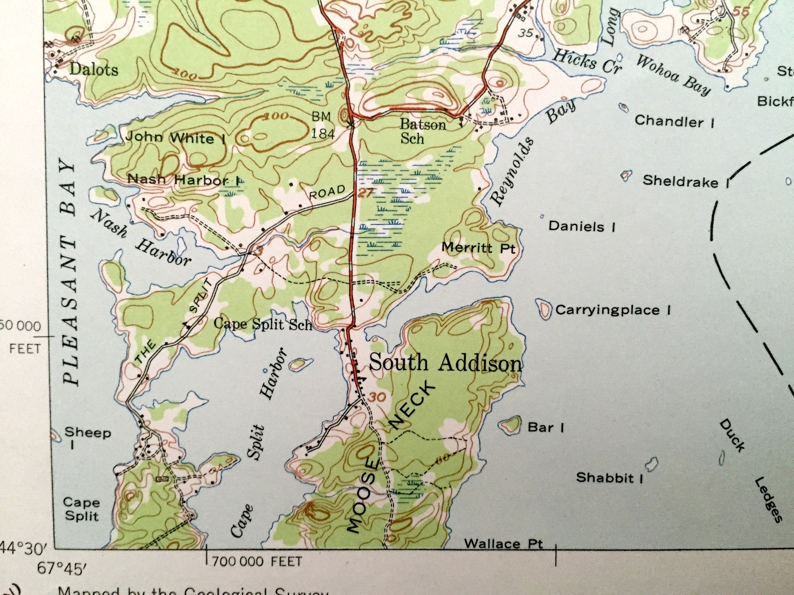 Antique Columbia Falls Maine 1941 US Geological Survey Etsy