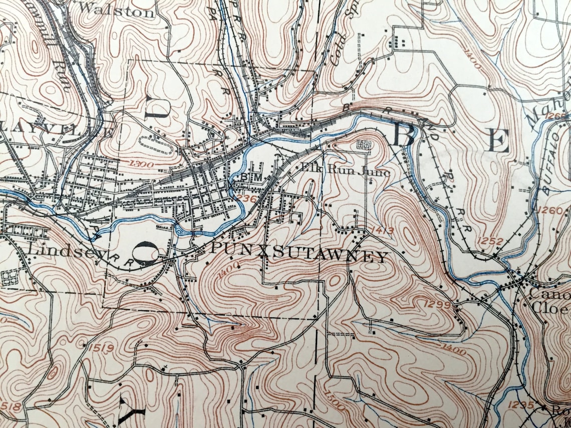 Antique Punxsutawney Pennsylvania 1906 US Geological Survey Etsy