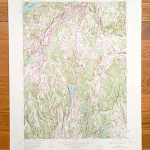 Antik Mount Kisco, New York 1955 US 1955- Stadtplan – Westchester County, New Castle NY, Fairfield County, Greenwich, CT