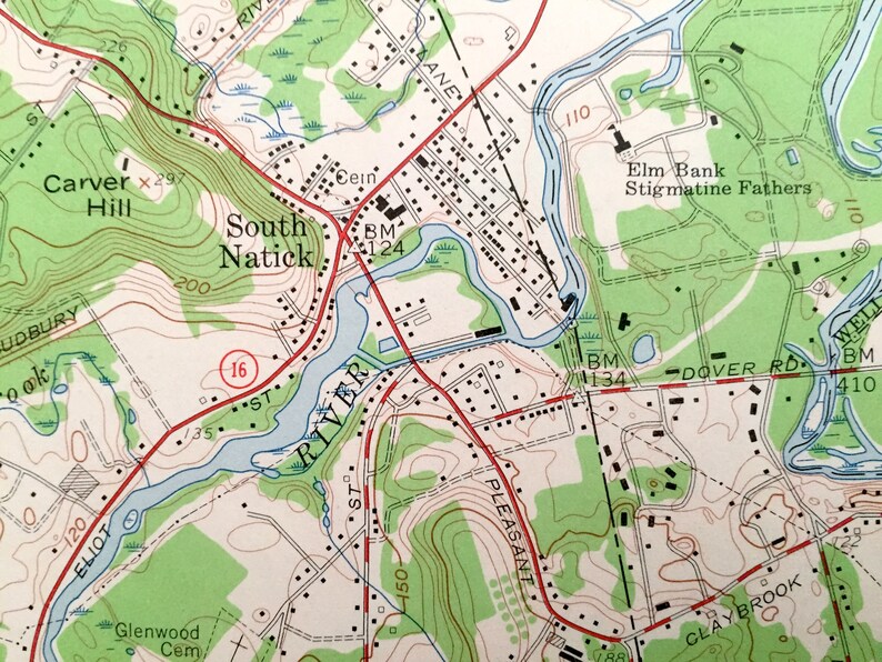 Antique Natick Massachusetts 1958 US Geological Survey | Etsy