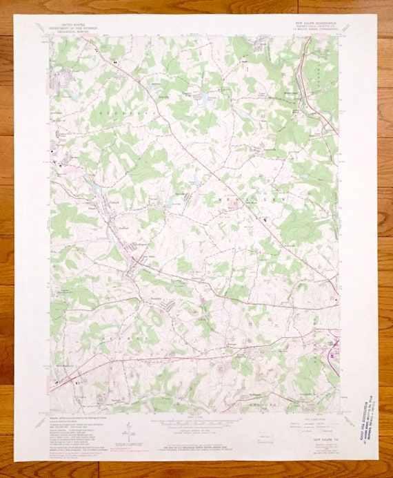 Antique New Salem Pennsylvania 1964 US Geological Survey Etsy