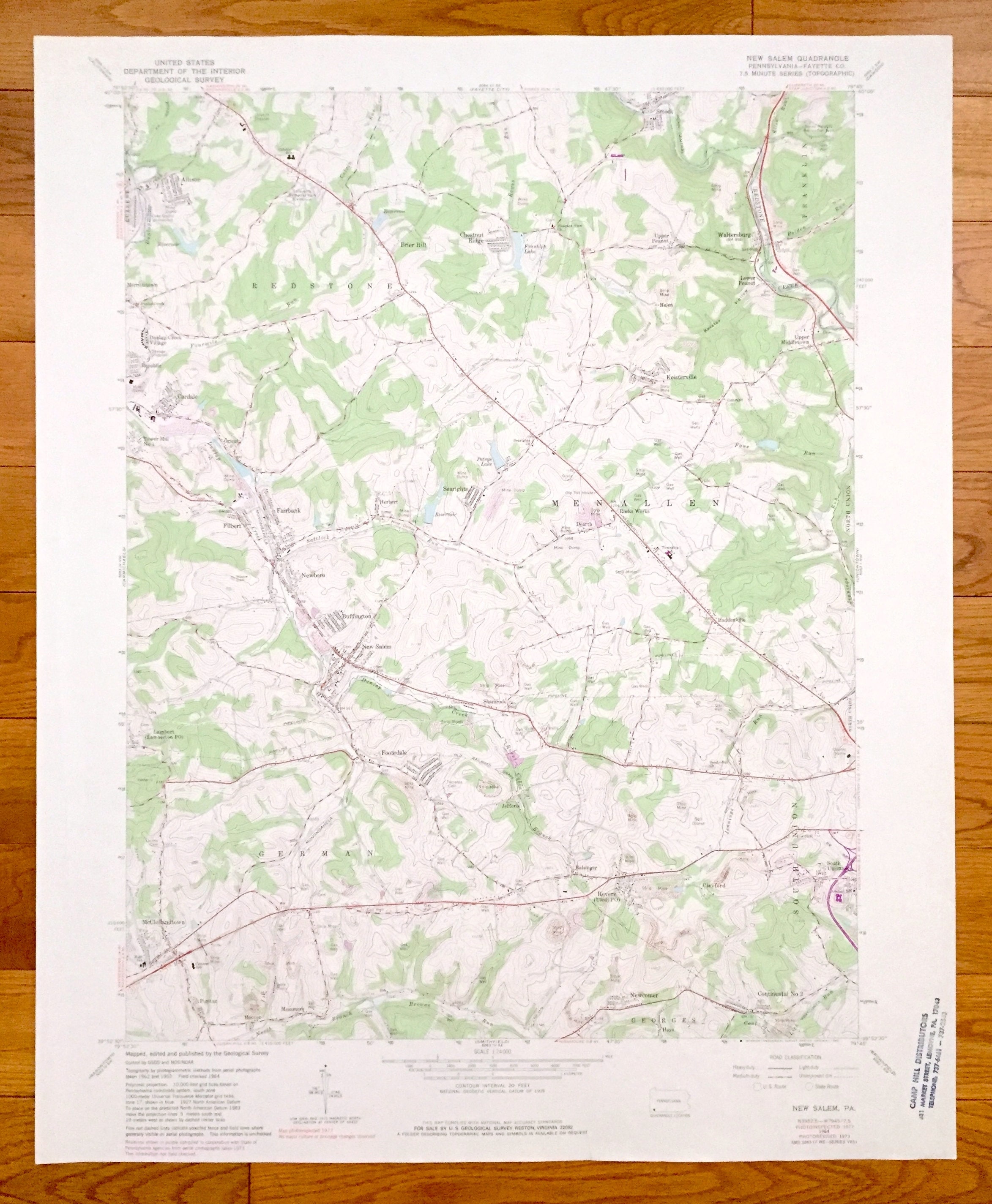 Antique New Salem Pennsylvania 1964 US Geological Survey Etsy