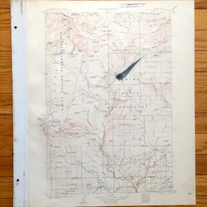 Antique Mount Adams, Washington 1907 US Geological Survey Topografische kaart - Yakima, Klickitat County, Mt Rainier National Park, Lewis, WA